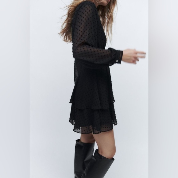 Zara Short Little Black Dress - Picture 3 of 9